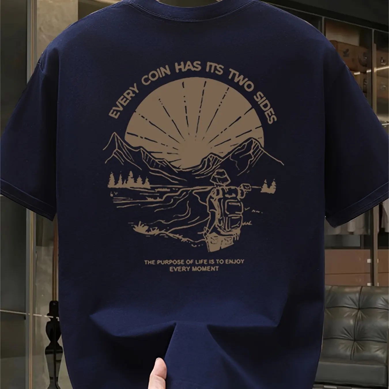Outdoor Adventure Quotes Short - Vintage Bergwander-Grafik T-Shirt für Herren Sommer