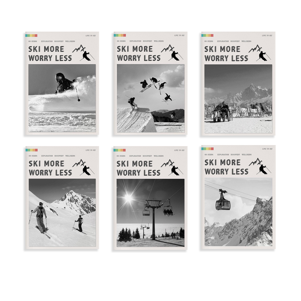 Outdoor Adventure York - Ski mehr Sorgen weniger Poster, Skifahren