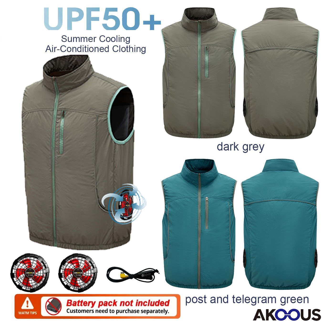 Outdoor Adventure Vest - 12V 5V USB Ärmellose Kühlweste Atmungsaktive