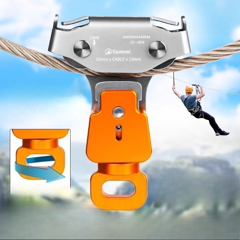 Outdoor Adventure Zipline - Outdoor-Stahlseil-Zipline-Rutsche, Dschungel-Flugabenteuer, Doppelrutsche für Seilüberquerungen &