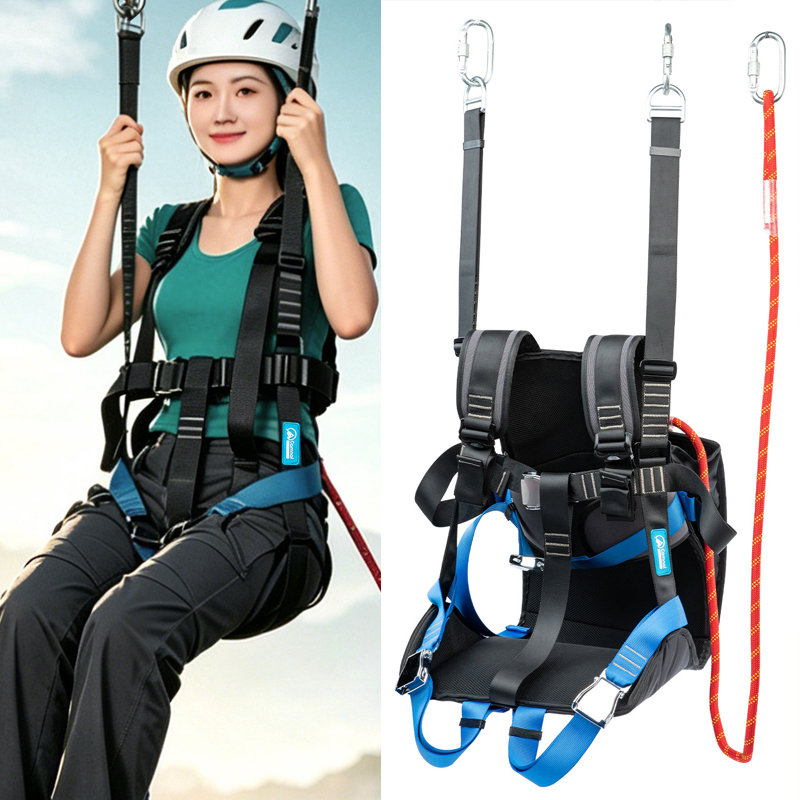 Outdoor Adventure Zipline - Outdoor-Hochseilrutsche-Sicherheitssitz, Paraglider-Abenteuer in malerischen Gebieten mit