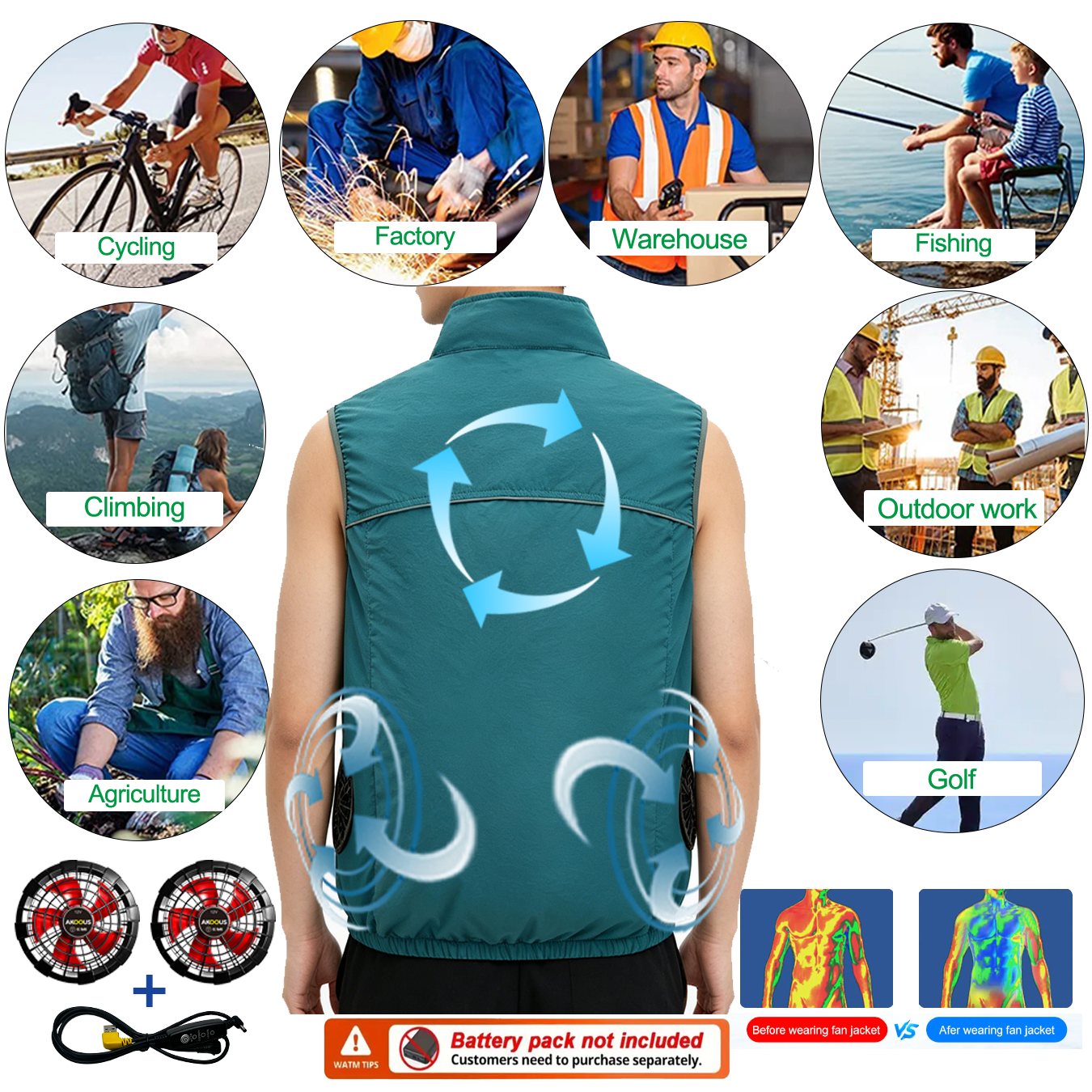 12V 5V USB Ärmellose Kühlweste – Outdoor Adventure Vest Bewertung und Preis