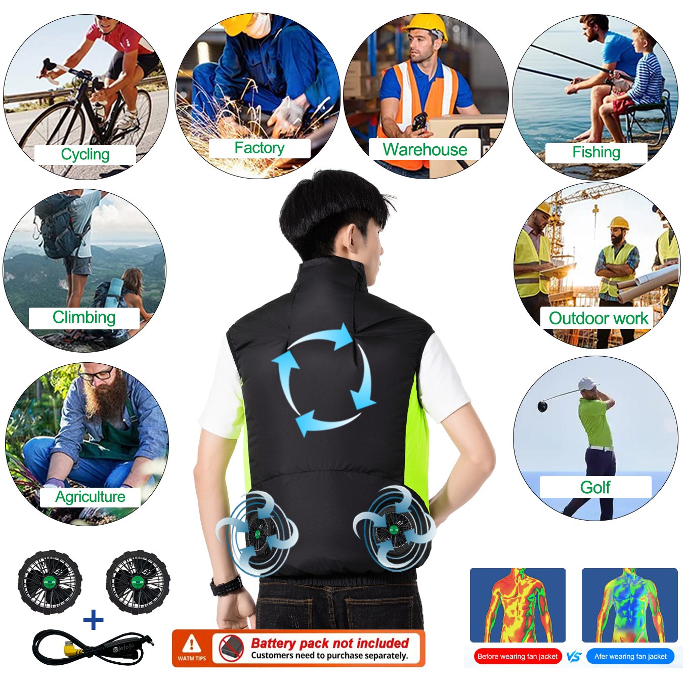 12V 5V USB Kühlweste mit 4 Lüf – Outdoor Adventure Vest Bewertung und Preis