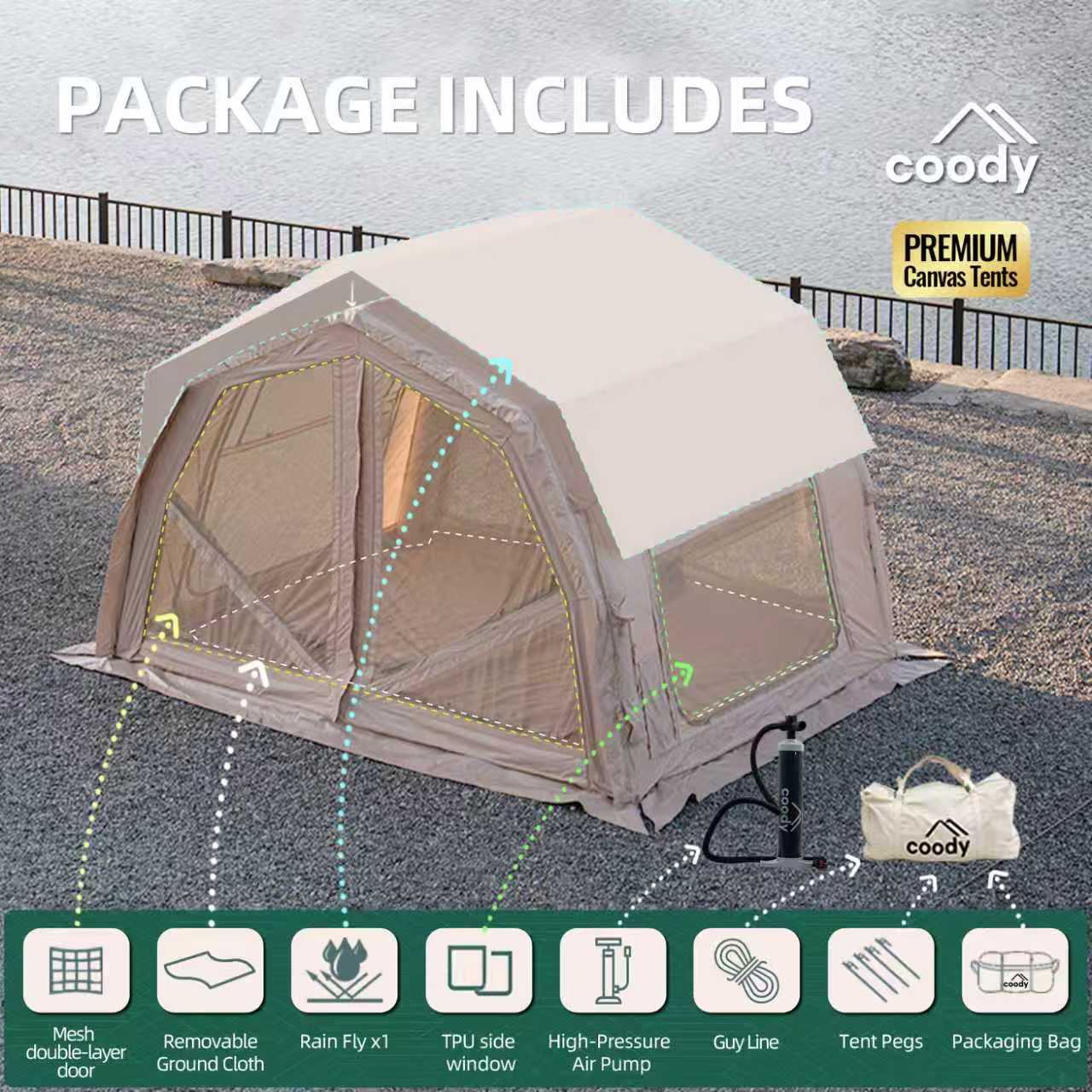 10.0 Pro Luftzelt-Beige Langle – Outdoor Adventure U Of U Bewertung und Preis